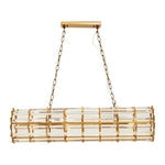 Ayala Cylindrical 8 Bulb Crystal Chandelier-Wrenford & Co.-Brass-nirohome