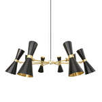 Cairo Mid-Century Chandelier, 8 Arm-Mullan Lighting-Powder-Coated Black-100cm-nirohome