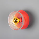 Eclipse Coloured Brass & Prismatic Glass Dish Wall Light-Mullan Lighting-Antique Pink-nirohome