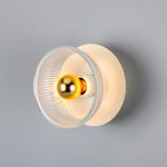 Eclipse Coloured Brass & Prismatic Glass Dish Wall Light-Mullan Lighting-Vanilla Cream-nirohome