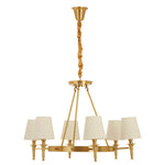 Ellison Traditional Chandelier With Empire Shades-Wrenford & Co.-6 Arm-nirohome