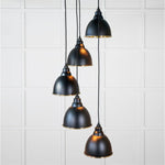 Hammered Brass Brindley Cluster Pendant-From The Anvil-Elan Black-nirohome