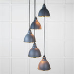Hammered Brass Brindley Cluster Pendant-From The Anvil-Slate-nirohome