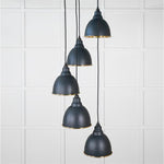 Hammered Brass Brindley Cluster Pendant-From The Anvil-Soot-nirohome