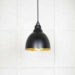 Hammered Brass Brindley Pendant-From The Anvil-Elan Black-nirohome