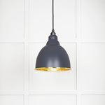 Hammered Brass Brindley Pendant-From The Anvil-Slate-nirohome
