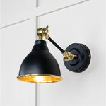 Hammered Brass Brindley Wall Light-From The Anvil-Elan Black-nirohome