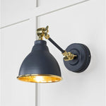 Hammered Brass Brindley Wall Light-From The Anvil-Slate-nirohome