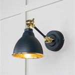 Hammered Brass Brindley Wall Light-From The Anvil-Soot-nirohome