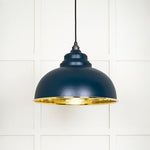 Hammered Brass Harborne Pendant-From The Anvil-Dusk-nirohome