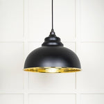 Hammered Brass Harborne Pendant-From The Anvil-Elan Black-nirohome
