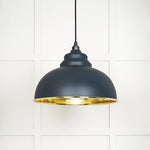 Hammered Brass Harborne Pendant-From The Anvil-Soot-nirohome