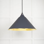 Hammered Brass Hockley Pendant-From The Anvil-Slate-nirohome
