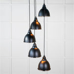 Hammered Nickel Brindley Cluster Pendant-From The Anvil-Elan Black-nirohome