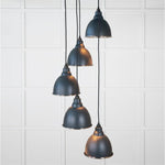 Hammered Nickel Brindley Cluster Pendant-From The Anvil-Soot-nirohome