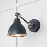 Hammered Nickel Brindley Wall Light-From The Anvil-Slate-nirohome