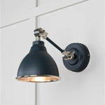 Hammered Nickel Brindley Wall Light-From The Anvil-Soot-nirohome