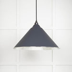 Hammered Nickel Hockley Pendant-From The Anvil-Slate-nirohome
