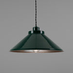 Rio Coloured Brass Pendant Light 38cm-Mullan Lighting-Powder Coated Racing Green-nirohome