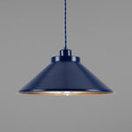 Rio Coloured Brass Pendant Light 38cm-Mullan Lighting-Sapphire Blue-nirohome