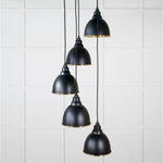 Smooth Brass Brindley Cluster Pendant-From The Anvil-Elan Black-nirohome