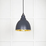 Smooth Brass Brindley Pendant-From The Anvil-Slate-nirohome