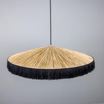 Syracuse Raffia Black Tassel Pendant Light 78cm-Mullan Lighting-100cm-nirohome