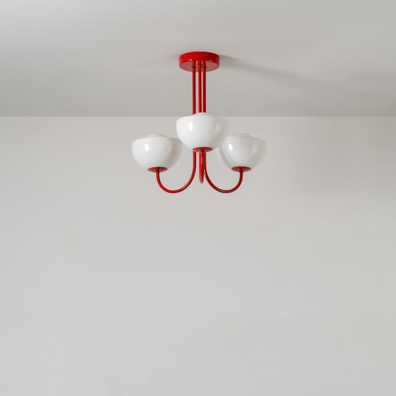 3 Light Dome Ceiling Light-Houseof.-Jam Red-nirohome