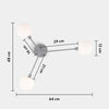 3 Light Flush Ceiling Light-Houseof.-Brass-nirohome