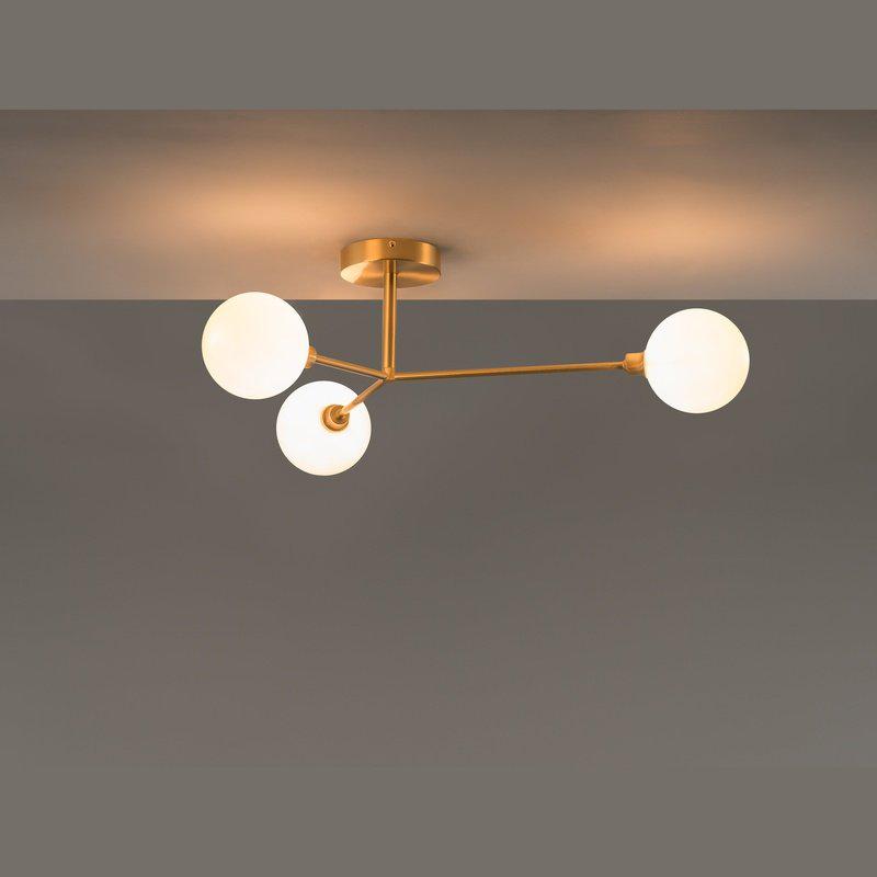 3 Light Flush Ceiling Light-Houseof.-Brass-nirohome