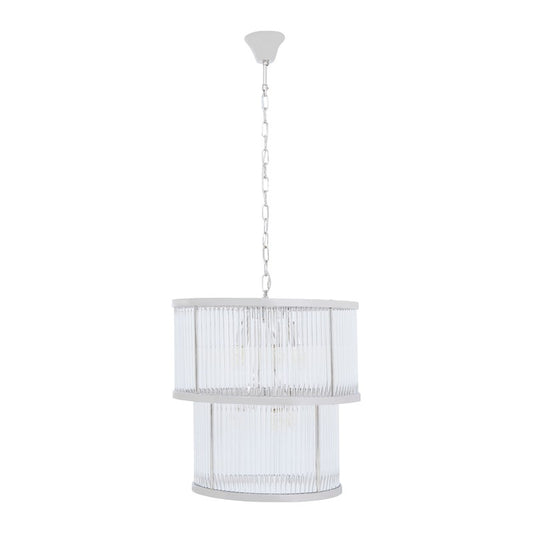 Barrett 2 Tier Ribbed Glass Chandelier