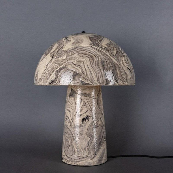 Amanita Ceramic Marbled Mushroom Table Lamp - Large