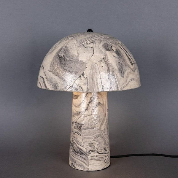 Amanita Ceramic Marbled Mushroom Table Lamp - Small