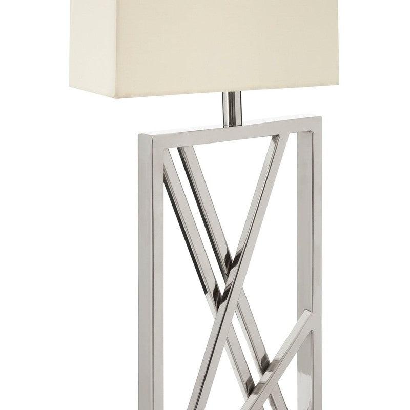 Amber Geometric Base Table Lamp With Cream Fabric Shade-Niro Home-nirohome