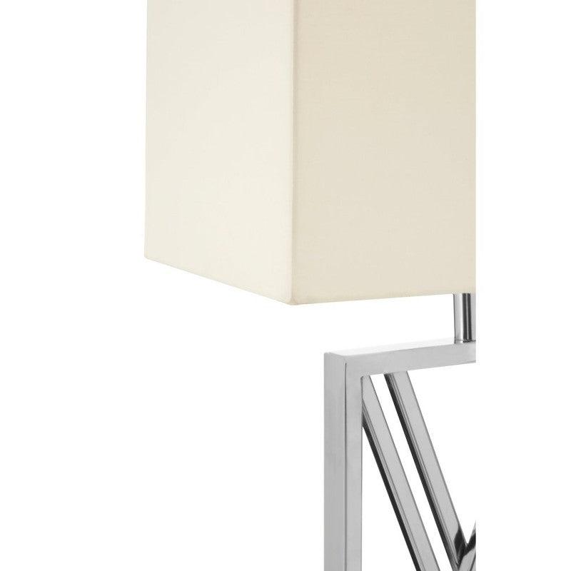 Amber Geometric Base Table Lamp With Cream Fabric Shade-Niro Home-nirohome