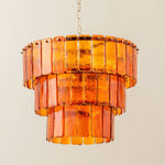 Amber Glass 3 Tiered Chandelier-Houseof.-nirohome