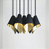 Arc 12 Chandelier Matt Black-Arcform-Brushed Solid Brass-nirohome