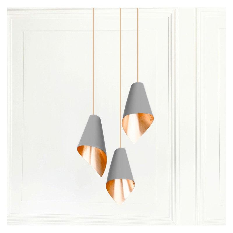 Arc 3 Pendant Cascade-Arcform-Brushed Solid Copper-Matt Grey-Standard-nirohome