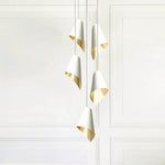 Arc 5 Pendant Cascade-Arcform-Brushed Solid Brass-Matt White-nirohome