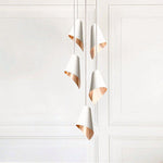 Arc 5 Pendant Cascade-Arcform-Brushed Solid Copper-Matt White-nirohome