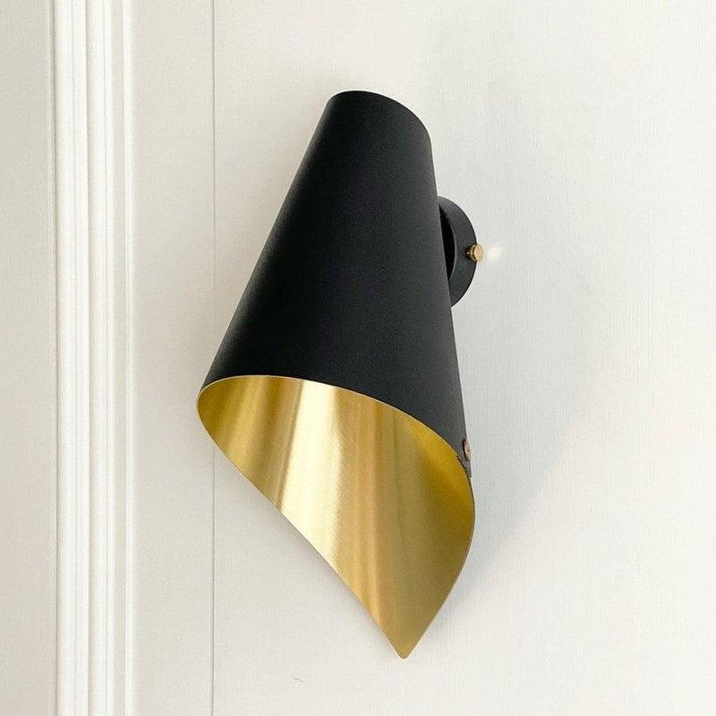 Arc Wall Light-Arcform-Brushed Solid Brass-Matt Black-Standard-nirohome