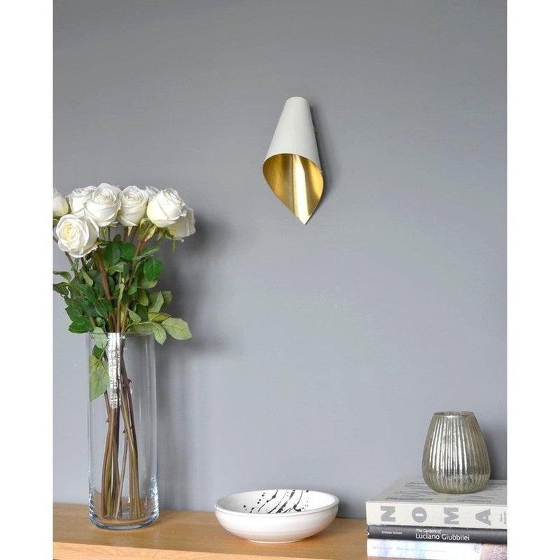 Arc Wall Light-Arcform-Brushed Solid Brass-Matt White-Standard-nirohome