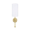 Arizona Contemporary Brass Wall Light With Tall Fabric Shade-Mullan Lighting-nirohome