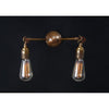 Arrigo Double Bare Bulb Wall Light-Mullan Lighting-Antique Brass-nirohome