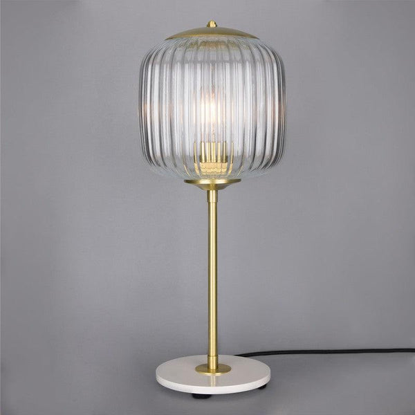 Astoria Reeded Glass & Brass Table Lamp