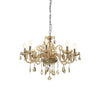 Ayala 8 Bulb Chrome and Cognac Glass Chandelier-Wrenford & Co.-nirohome