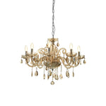 Ayala 8 Bulb Chrome and Cognac Glass Chandelier-Wrenford & Co.-nirohome