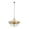 Ayala 8 Bulb Chrome and Cognac Glass Chandelier-Wrenford & Co.-nirohome