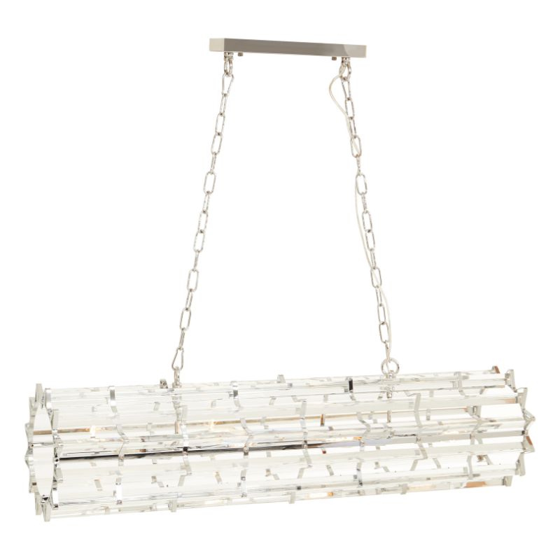 Ayala Cylindrical 8 Bulb Crystal Chandelier-Niro Home-Brass-nirohome