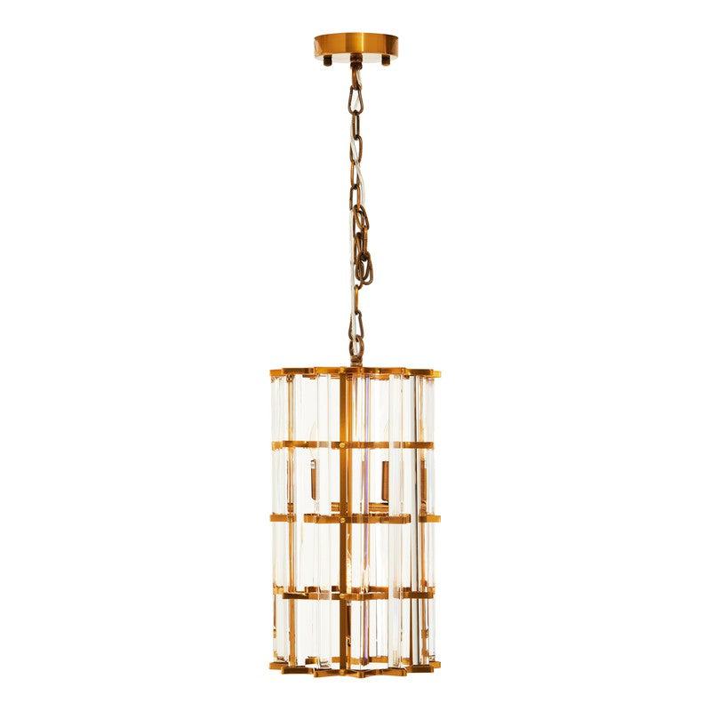 Ayala Small Vertical Brass Cylinder Chandelier-Niro Home-Brass-nirohome